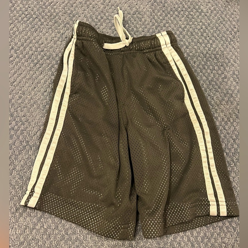 Wes and willy Kids grey Mesh Shorts with White Stripes